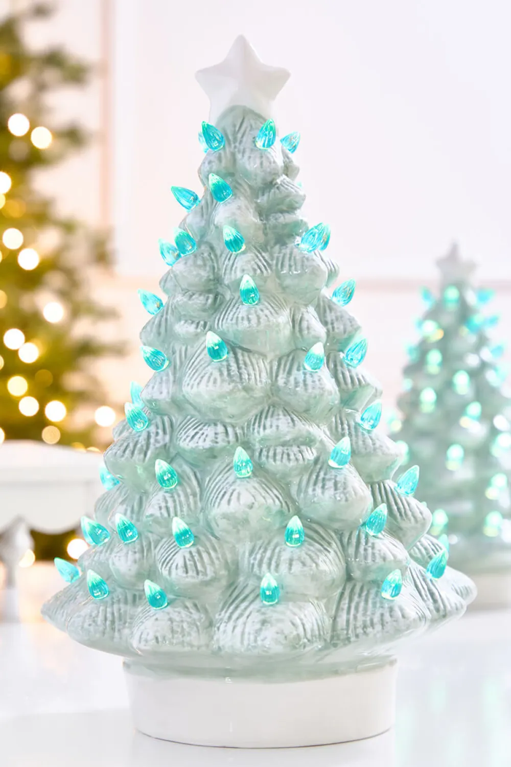 Decorator's Warehouse 15" Light Blue Ceramic LED Tree > Tabletop & Accent Trees|Retro Brites