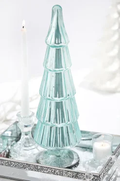 Decorator's Warehouse 15" Light Blue Mercury Glass Tabletop Tree > Tabletop & Accent Trees|Christmas Decor