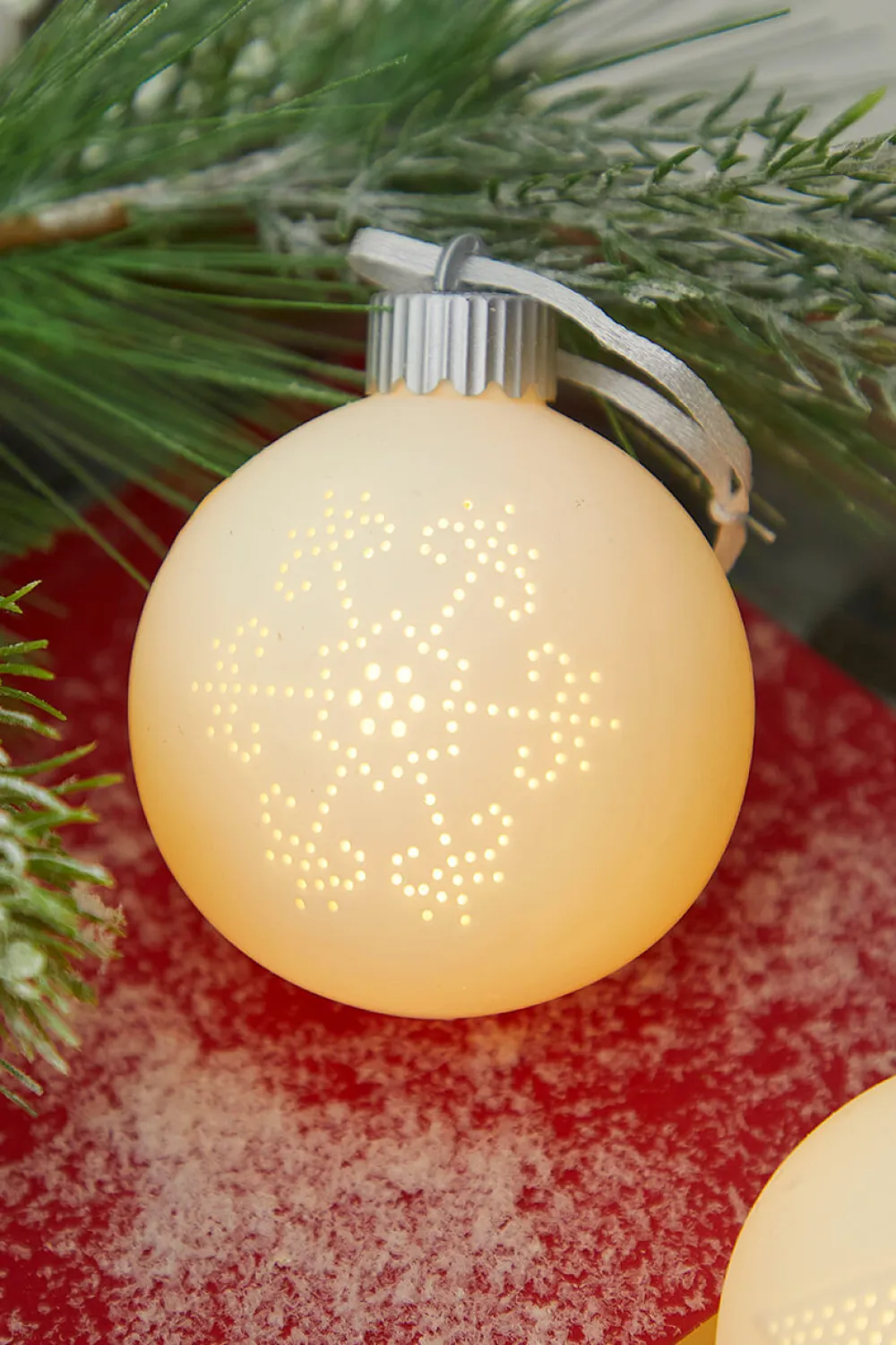 Decorator's Warehouse 4” Lighted Ceramic Ball Ornament > Best Sellers|Christmas Ornaments