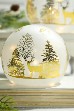 Decorator's Warehouse 4" - 5" Lighted Glass Dome > Winter Woodland|Christmas Accents