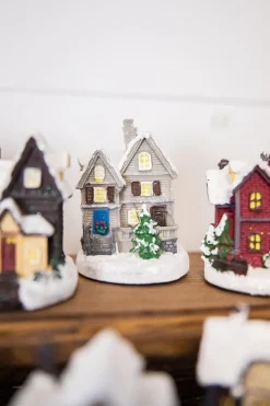 Decorator's Warehouse Lighted Holiday House with Battery Powered LEDs > Christmas Decor|Christmas Accents