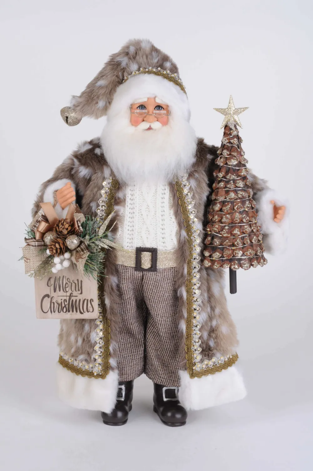 Decorator's Warehouse Lighted Natural Fawn Santa > Karen Didion