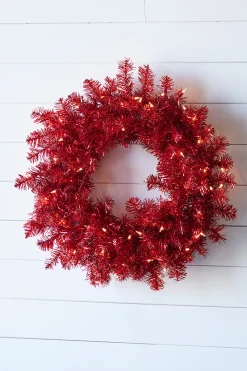 Decorator's Warehouse 20” Lighted Red Wreath > Christmas Decor|North Pole Party