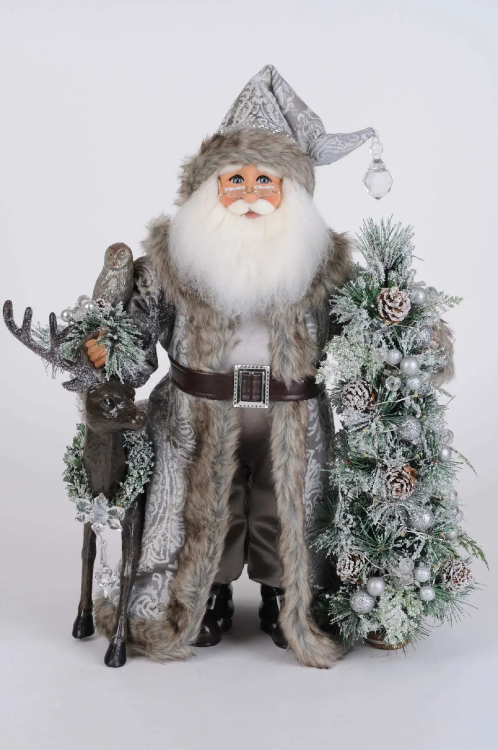 Decorator's Warehouse Lighted Snow Covered Wilderness Santa > Karen Didion