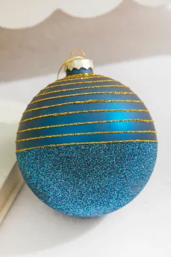 Decorator's Warehouse 4” Line Ball Ornament > Christmas Sale|Christmas Decor