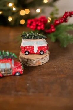 Decorator's Warehouse 3.7” L Resin Holiday Vehicle with Tree Ornament > Christmas Ornaments|Farmhouse
