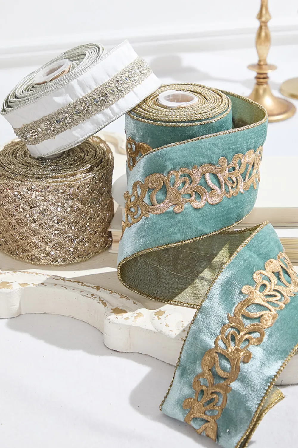 Decorator's Warehouse Luxe Noel Ribbon Mini Bundle > Christmas Decor|Christmas Ribbon