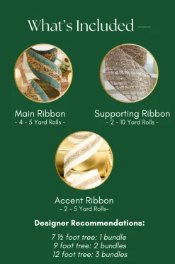 Decorator's Warehouse Luxe Noel Ribbon Mini Bundle > Christmas Decor|Christmas Ribbon