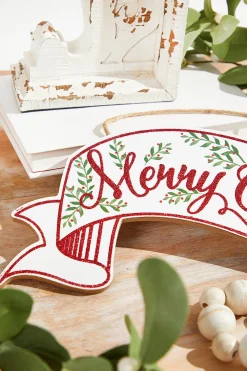 Decorator's Warehouse 15"L x 6.25"H Glitter Christmas Banner > Believe|Christmas Decor