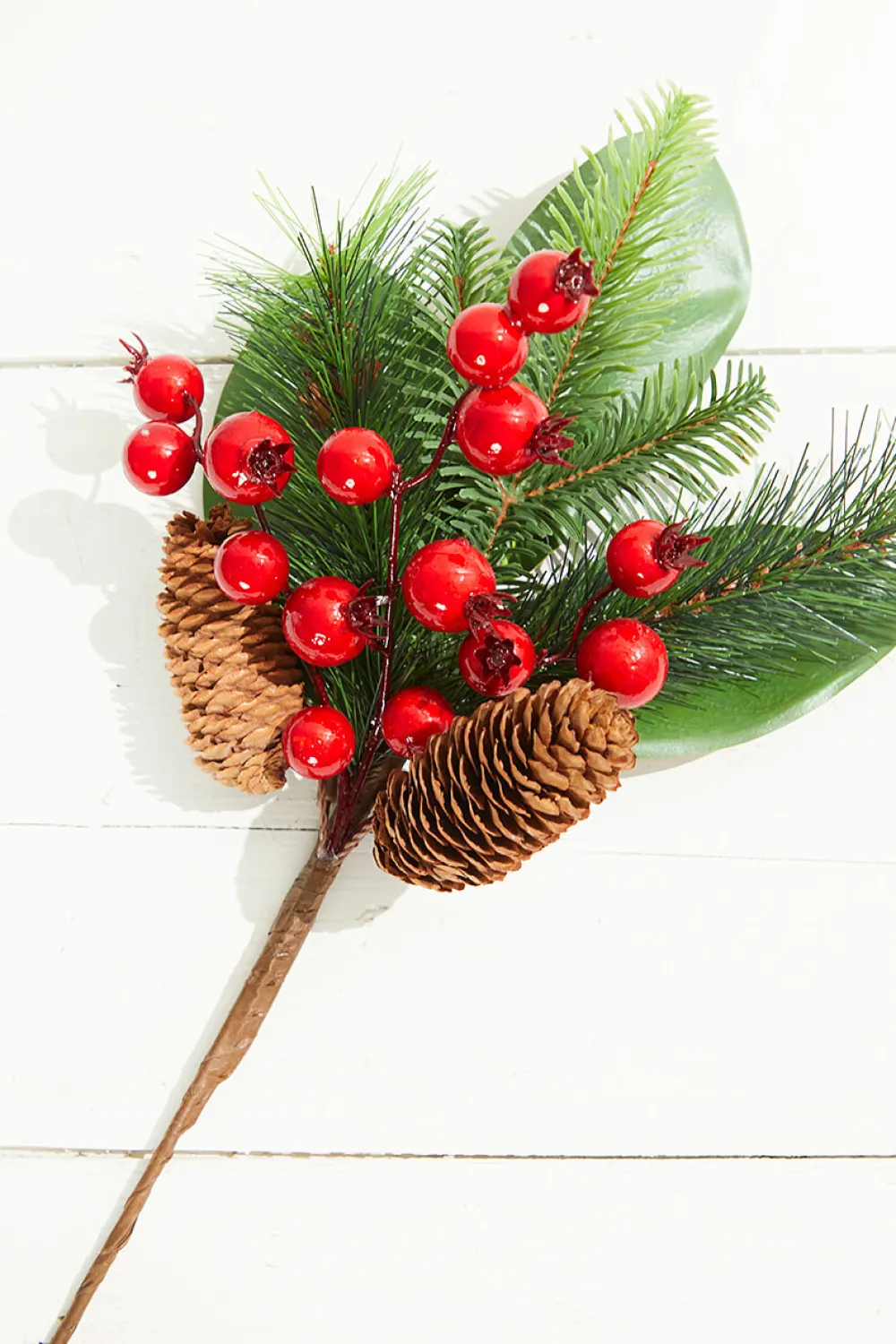Decorator's Warehouse 16" Magnolia Leaf Berry Cone Pick > Christmas Sprays|Christmas Decor