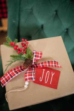 Decorator's Warehouse 9” MDF “Joy” Tag with Bow Ornament > Christmas Sale|Christmas Decor