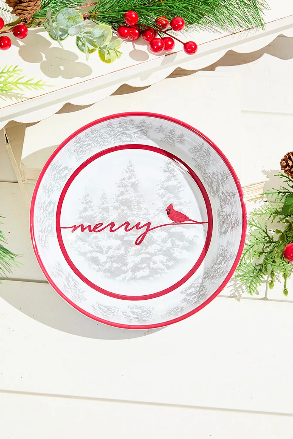 Decorator's Warehouse 7.95" Melamine Cardinal Design Bowl > Cardinal|Christmas Sale