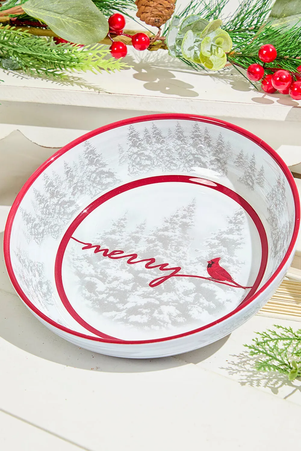 Decorator's Warehouse 7.95" Melamine Cardinal Design Bowl > Cardinal|Christmas Sale