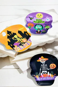 Decorator's Warehouse 8" Melamine Day of the Dead Design Plate > Halloween|Halloween