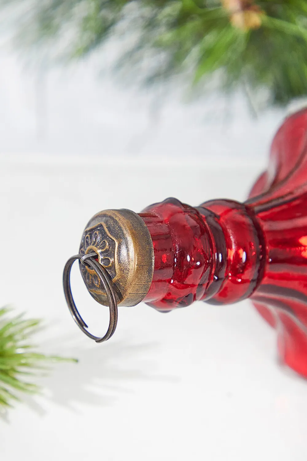 Decorator's Warehouse 7.25” Mercury Glass Red Chandelier Drop Ornament > Cardinal|Christmas Decor