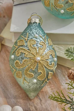 Decorator's Warehouse 4" Mercury Glitter Bead/Pearl Ornament > Christmas Ornaments|Luxe Noel