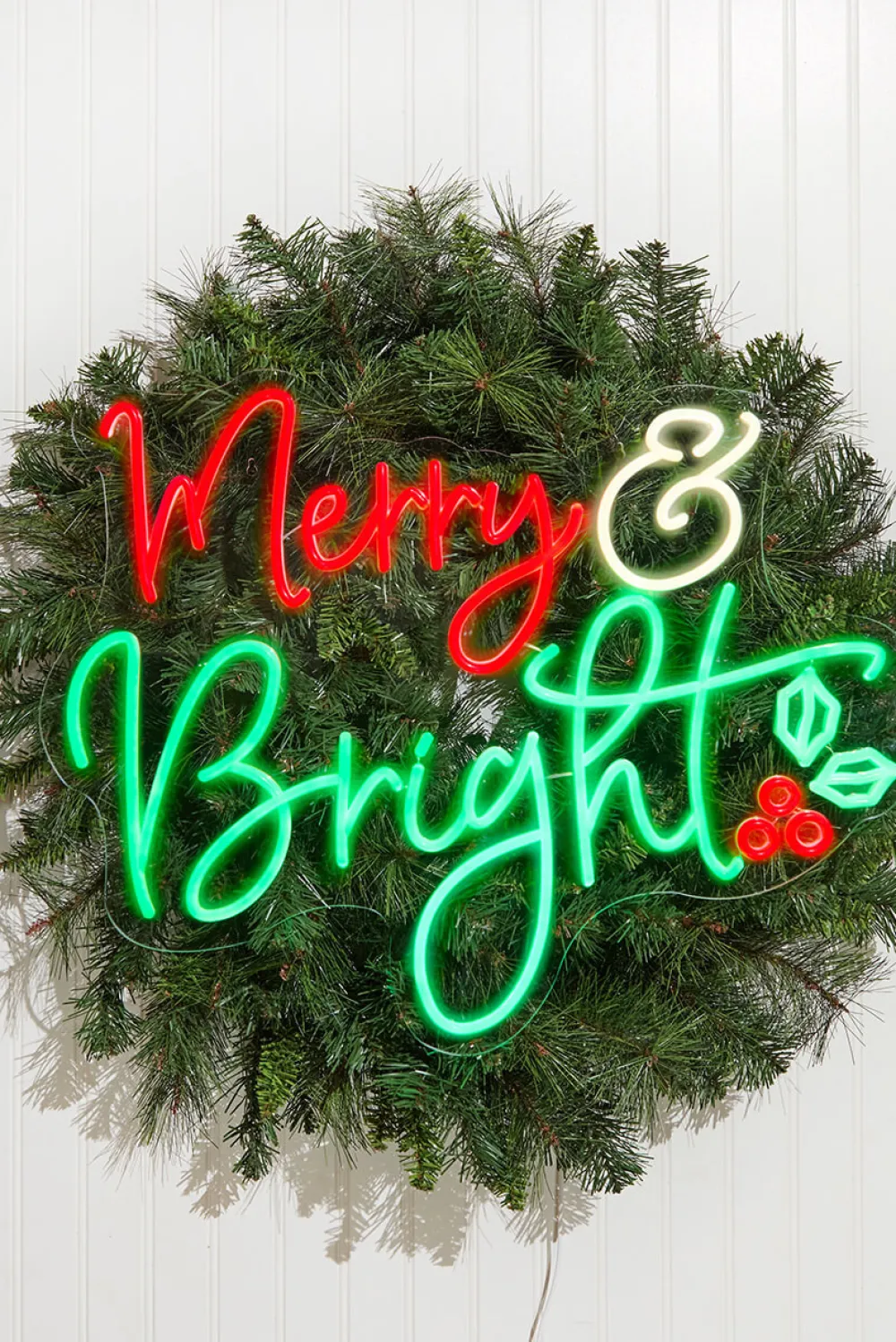 Decorator's Warehouse 24" Merry & Bright Lit Neon Sign > Indoor Lighting|Christmas Decor