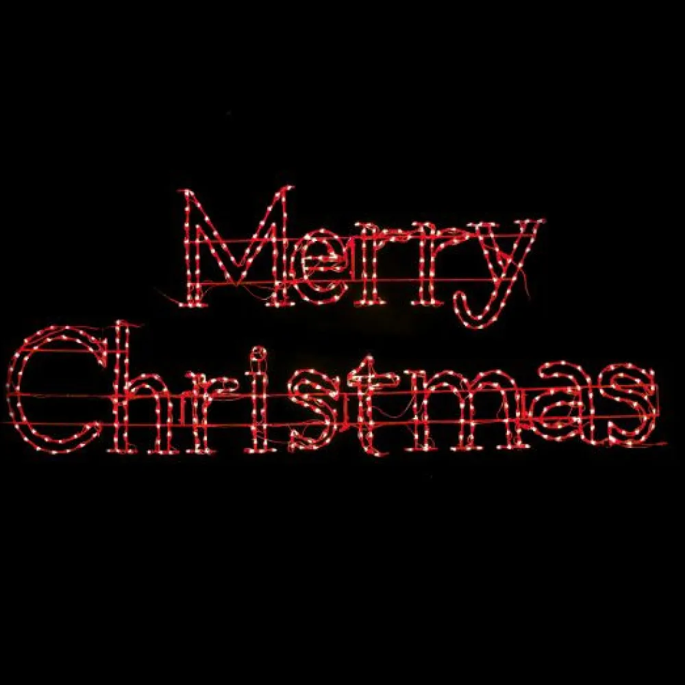 Decorator's Warehouse 24" Merry Christmas RGBWW, 18' > Outdoor Lighting|Lit Signs