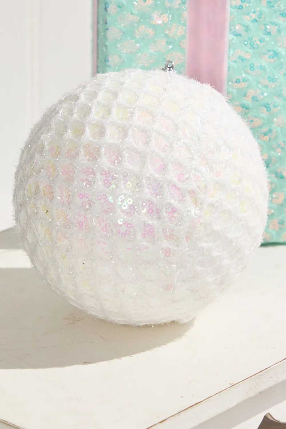 Decorator's Warehouse 6" Mesh Ball Ornament - White > Christmas Decor|Valentine'S Decor
