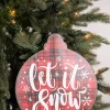 Decorator's Warehouse 8.6” Metal Buffalo Check Christmas Ornaments > Christmas Ornaments|Christmas Ornaments