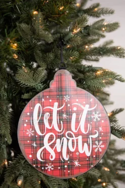 Decorator's Warehouse 8.6” Metal Buffalo Check Christmas Ornaments > Christmas Ornaments|Christmas Ornaments