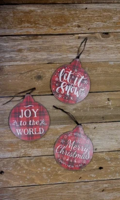 Decorator's Warehouse 8.6” Metal Buffalo Check Christmas Ornaments > Christmas Ornaments|Christmas Ornaments