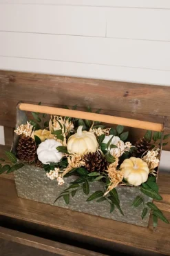 Decorator's Warehouse 22” Metal Container with Harvest Arrangement > Christmas Accents|Christmas Decor