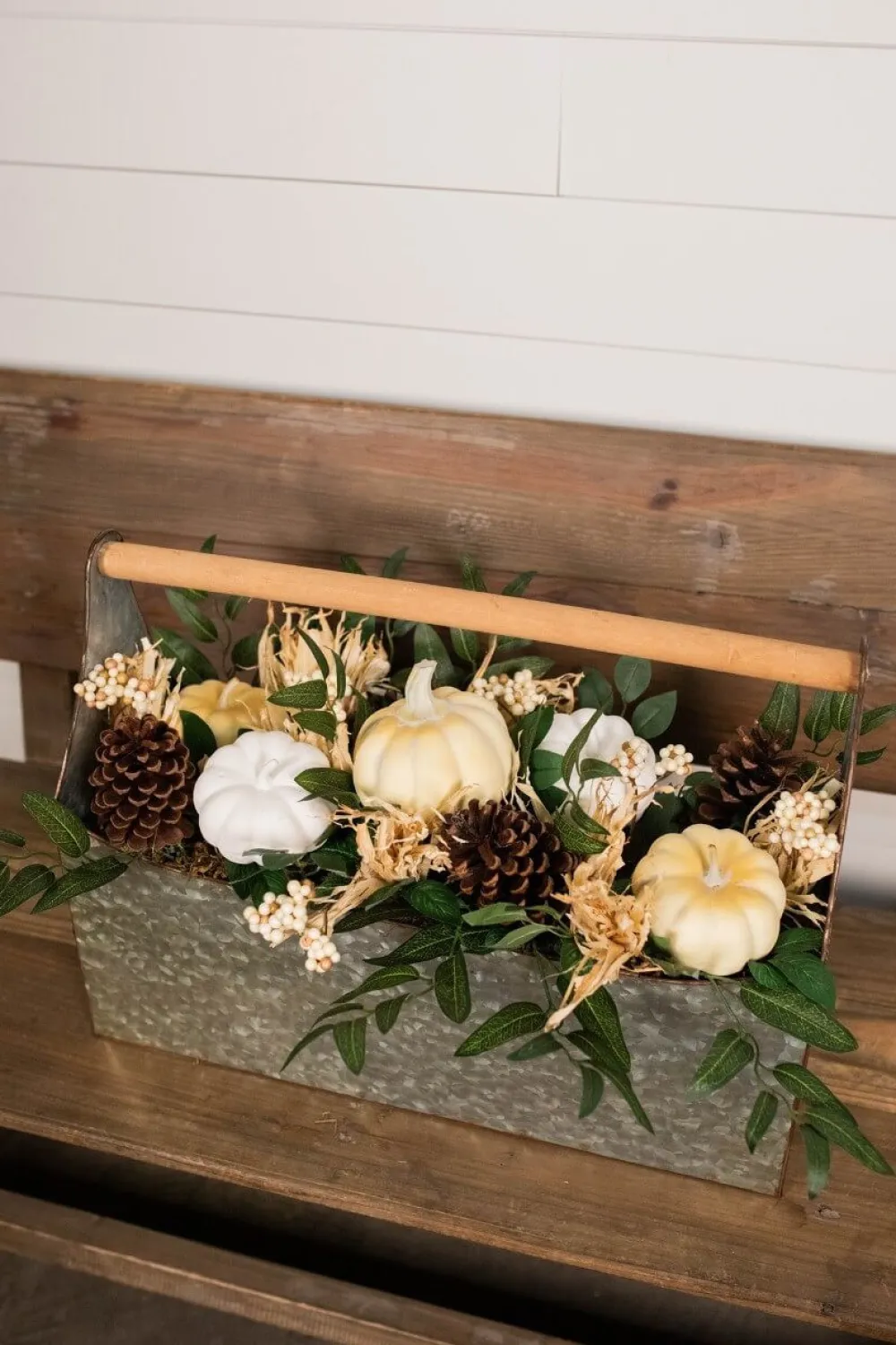 Decorator's Warehouse 22” Metal Container with Harvest Arrangement > Christmas Accents|Christmas Decor