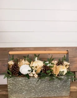 Decorator's Warehouse 22” Metal Container with Harvest Arrangement > Christmas Accents|Christmas Decor