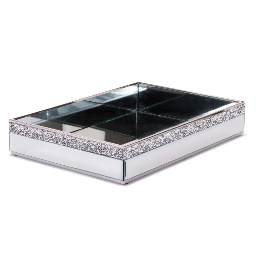 Decorator's Warehouse 12" Metal/Glass Tray - Large > Christmas Accents|Christmas Decor