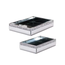 Decorator's Warehouse Metal/Glass Tray - Small > Christmas Accents|Christmas Decor