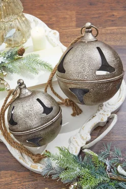 Decorator's Warehouse 8” Metal Hanging Bell Ornament > Christmas Decor|Christmas Ornaments
