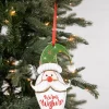 Decorator's Warehouse 8” Metal Holiday Santa Ornament with Ribbon > Christmas Ornaments|Christmas Decor
