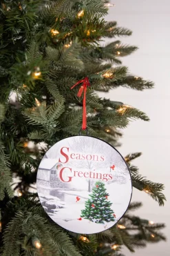 Decorator's Warehouse 6.6” Metal Holiday Winter Scene Ornament > Christmas Ornaments|Christmas Ornaments
