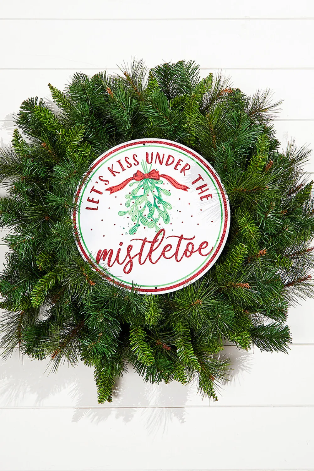 Decorator's Warehouse 12" Metal "Lets Kiss Under the Mistletoe" Sign > Best Sellers|Believe