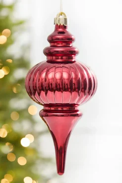 Decorator's Warehouse 10" Metallic Burgundy Finial > Christmas Decor|Jewel Tones