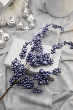 Decorator's Warehouse 18” Metallic Dew Berry Spray - Navy > Nutcracker|Christmas Sprays