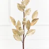 Decorator's Warehouse 24" Metallic Gold Pomegranate Leaf Spray > Gold & Champagne|Natural Elegance