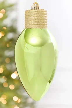 Decorator's Warehouse 9" Metallic Lime Green Light Bulb Ornament > Christmas Decor|Storyville