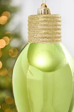 Decorator's Warehouse 9" Metallic Lime Green Light Bulb Ornament > Christmas Decor|Storyville