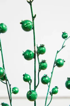 Decorator's Warehouse 30” Metallic Mini Pomegranate Spray - Emerald > Nutcracker|Christmas Sprays