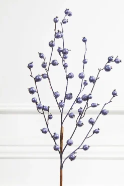 Decorator's Warehouse 30” Metallic Navy Mini Pomegranate Christmas Spray > Nutcracker|Christmas Sprays
