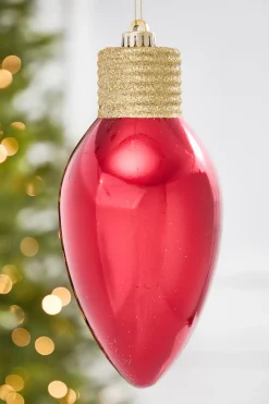 Decorator's Warehouse 9" Metallic Red Light Bulb Ornament > Christmas Decor|Storyville