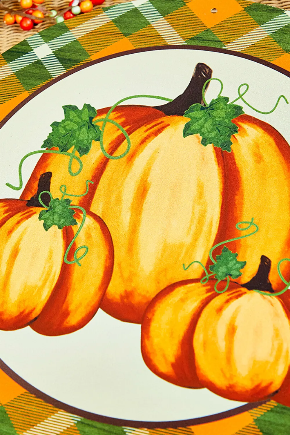 Decorator's Warehouse 12" Metal Pumpkin/Plaid > Fall Decor|Fall Decor