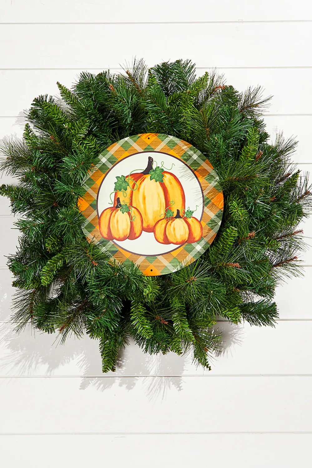 Decorator's Warehouse 12" Metal Pumpkin/Plaid > Fall Decor|Fall Decor