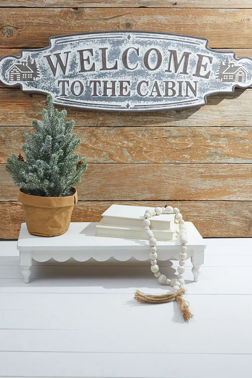 Decorator's Warehouse 36” Metal Welcome To The Cabin Wall Sign > Winter Woodland|Christmas Decor