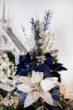 Decorator's Warehouse 30” Midnight Blue Glitter Pine Spray > Blue Christmas|Christmas Sprays