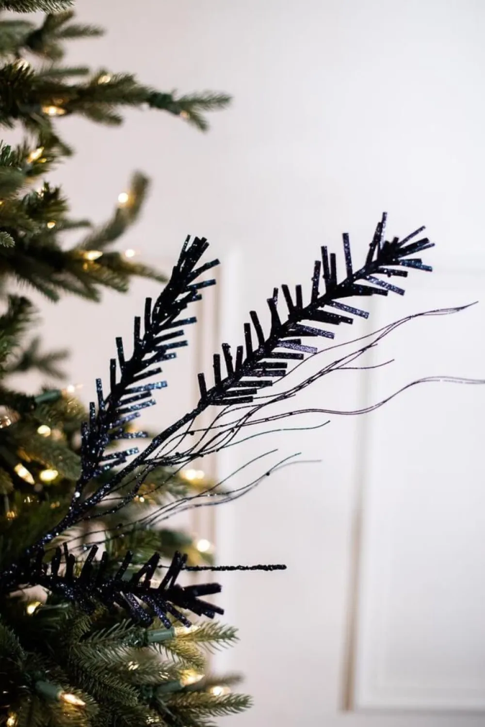 Decorator's Warehouse 30” Midnight Blue Glitter Pine Spray > Blue Christmas|Christmas Sprays