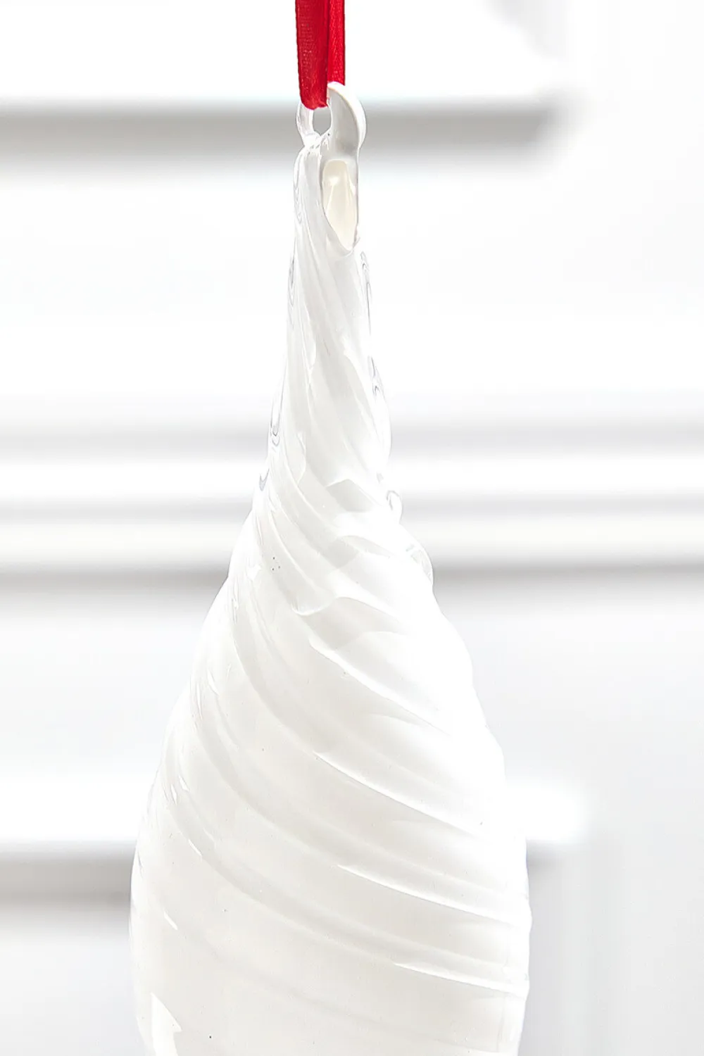 Decorator's Warehouse 10.25" Milky Way Swirl Glass Finial Drop Ornament > White Christmas|Christmas Decor