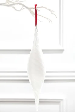 Decorator's Warehouse 12.5" Milky Way Swirl Glass Finial Drop Ornament > White Christmas|Christmas Decor